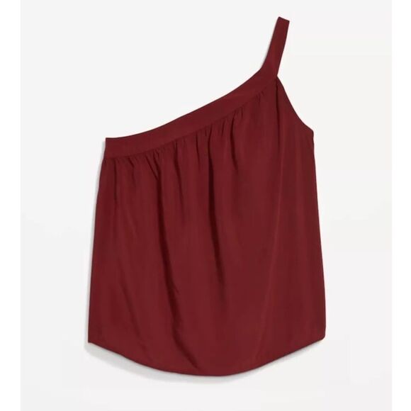 Old Navy Womens Size XXL ~ Burgundy Soft Woven One Shoulder - Picture 5 of 9